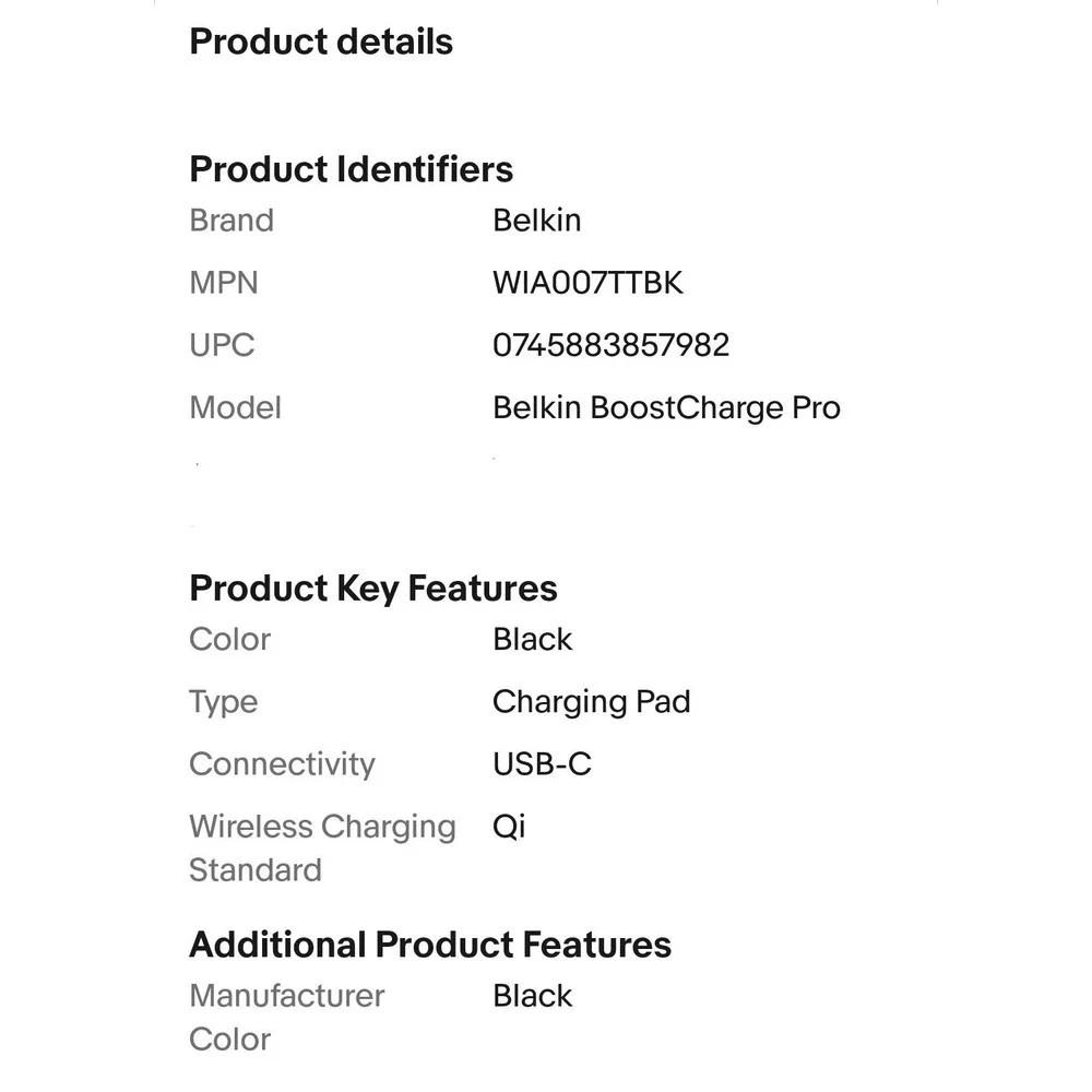 Belkin BoostCharge Easy Align Wireless‎ Charging Pad for iPhone Android Google